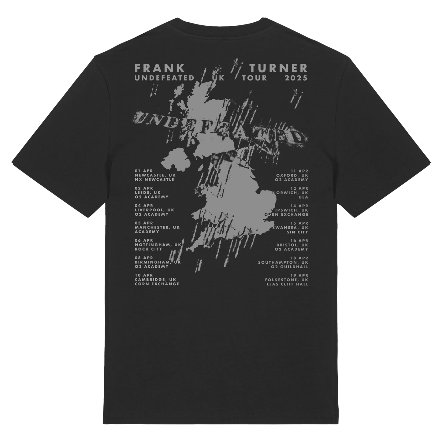 Undefeated UK Regional Tour T-Shirt
