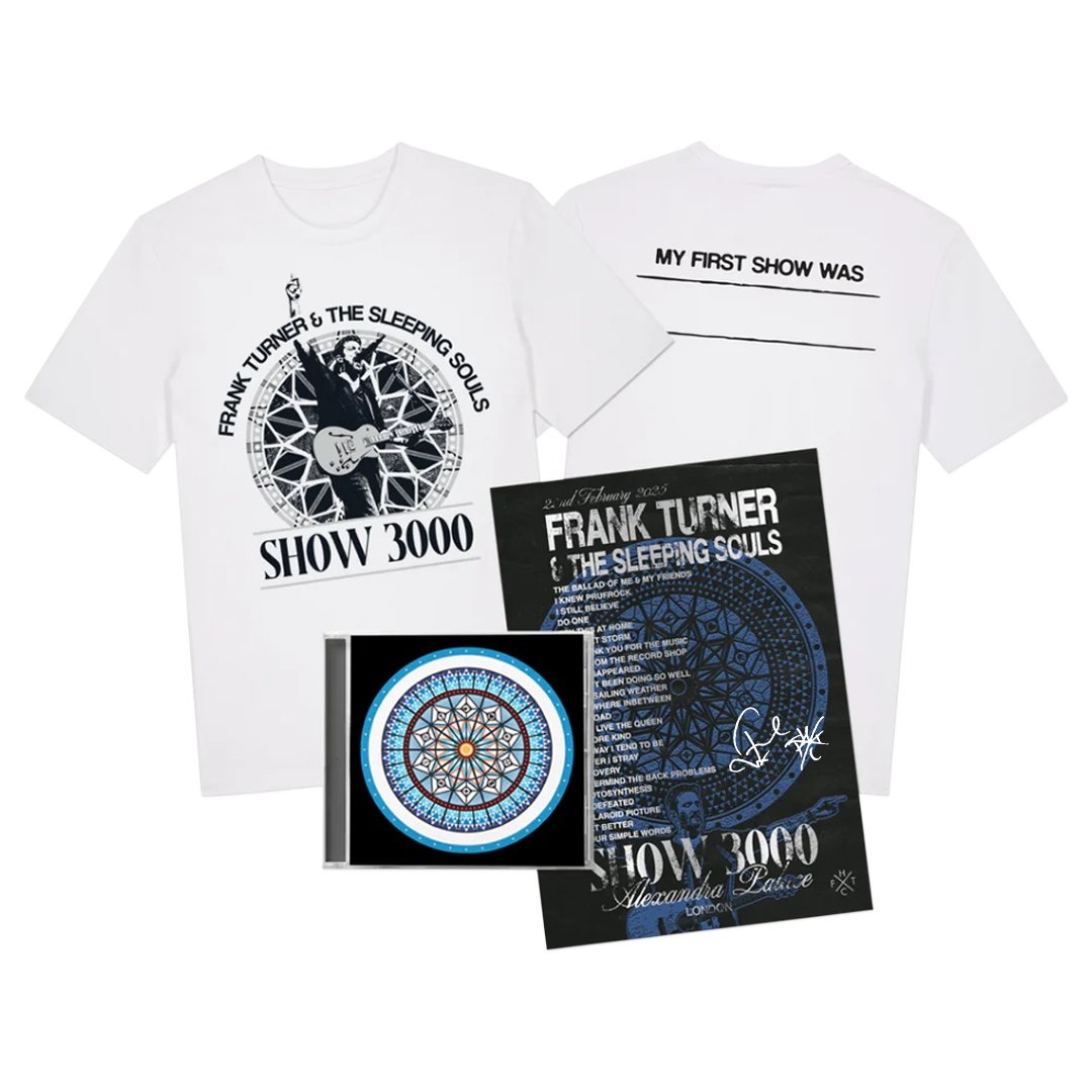 Show3000 Live CD + Show3000 'My First Show' Bundle T-Shirt + Show3000 Setlist Signed Poster